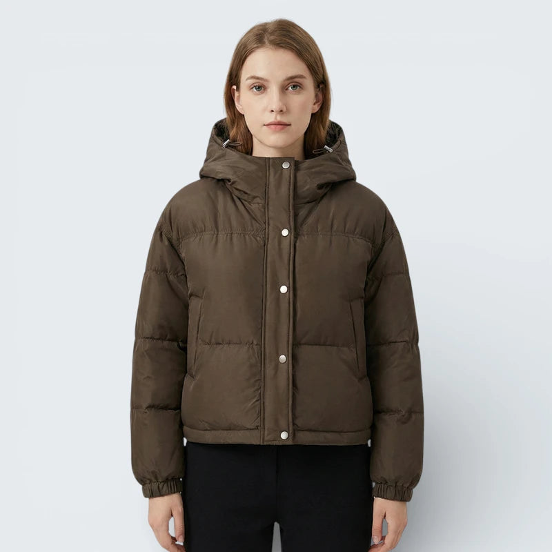 Doudoune Courte Légère "Soft Colors" à Capuche - Veste Matelassée Basique de Mi-Saison