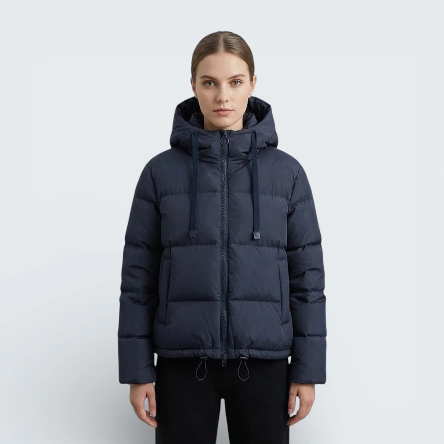 Doudoune Courte à Capuche Style Urbain - Veste Matelassée avec Bas Ajustable