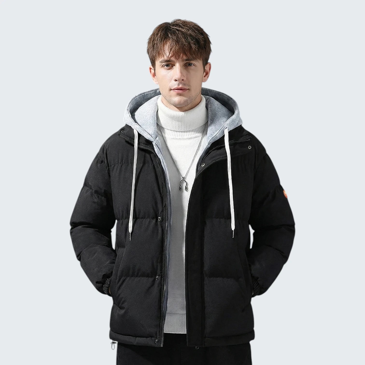Doudoune de Mi-Saison Effet 2-en-1 – Look Layering et Capuche Intégrée