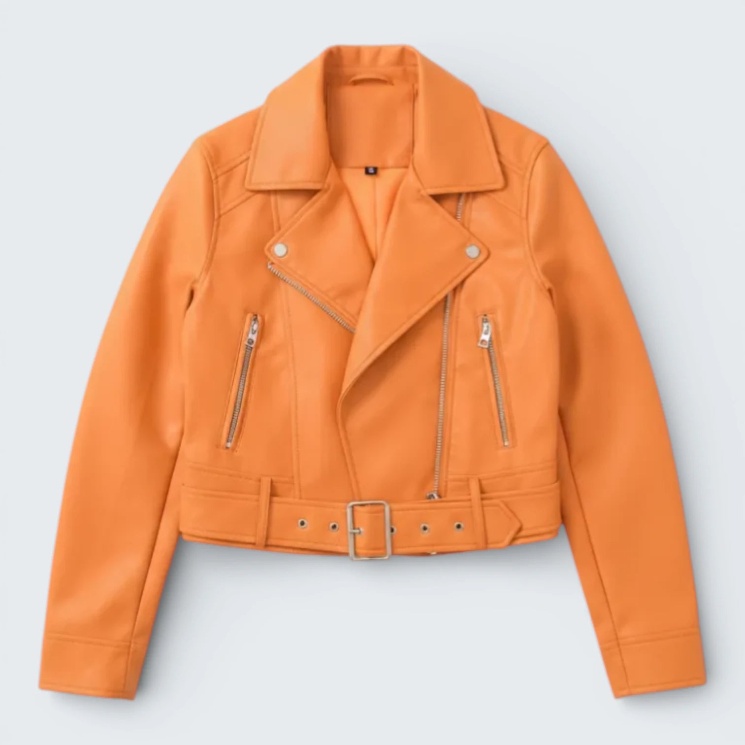 Perfecto Biker Court Style Rock - Veste en Simili-Cuir avec Ceinture Ajustable