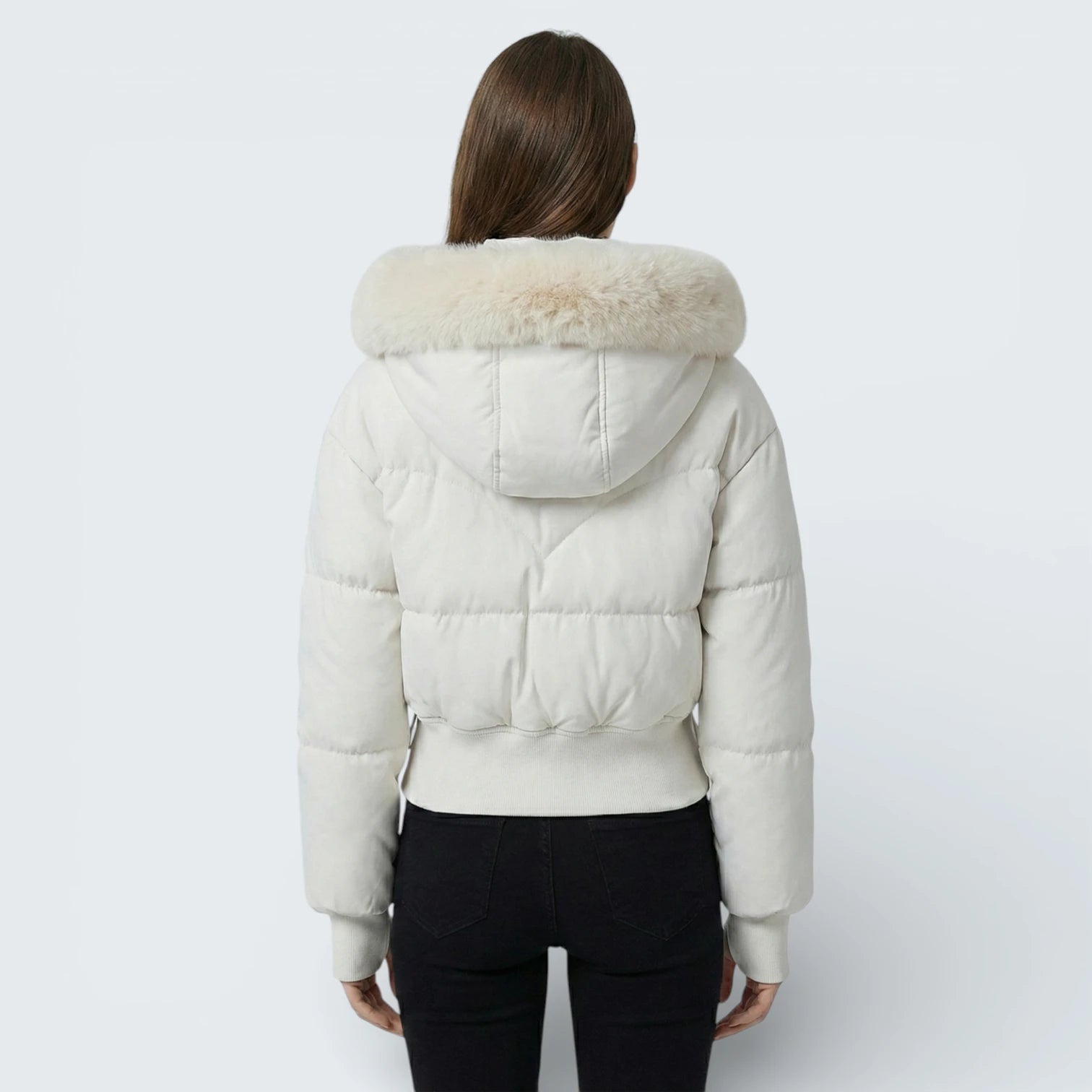 Blouson Bombardier Matelassé Cintrée "Pro-Fit" - Veste à Capuche Fourrure et Poignets Passe-Pouce