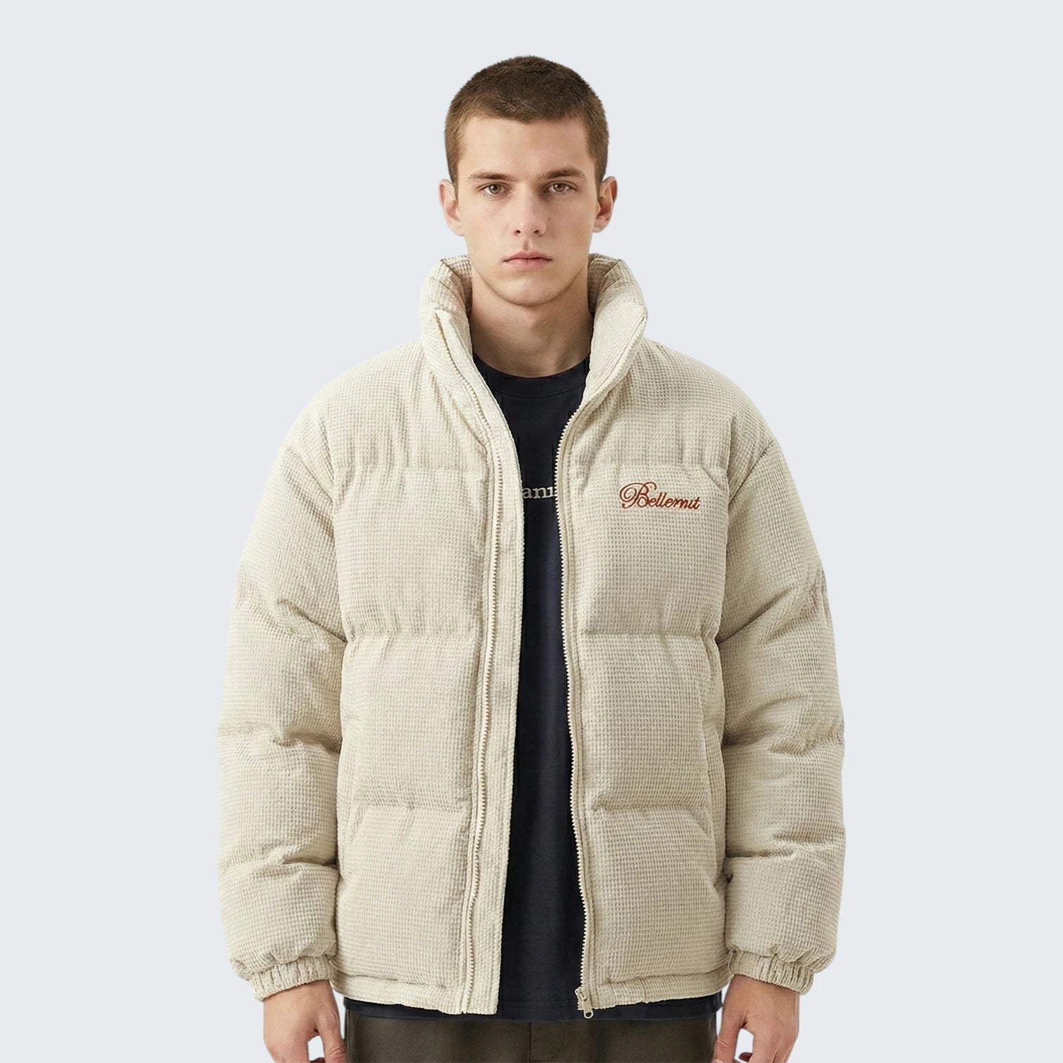 Doudoune Retro American Style – Blouson Universitaire Acolchado à Broderies