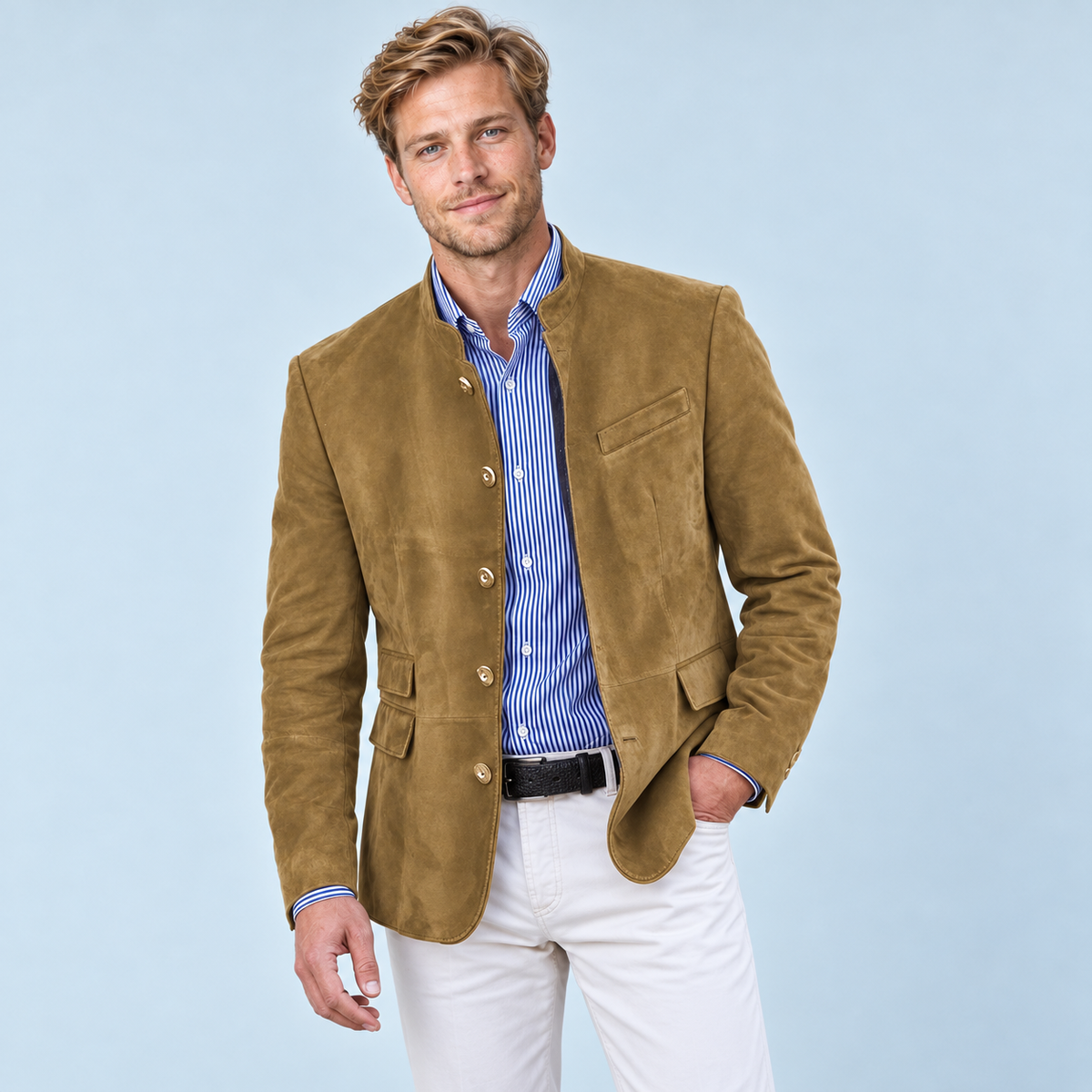 Veste kaki de trois quarts