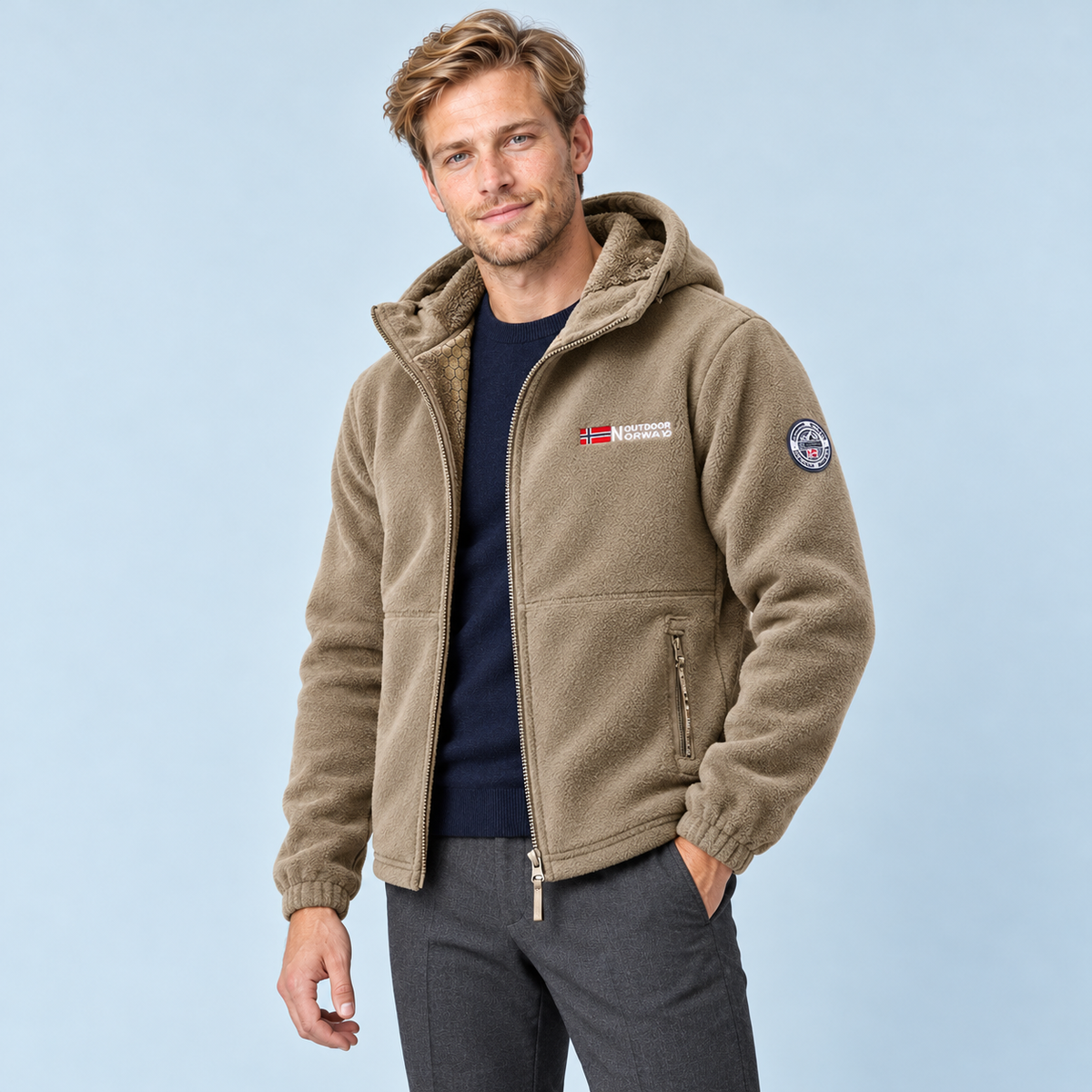Veste kaki de trois quarts