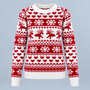 Pull de Noël blanc et rouge seul de face