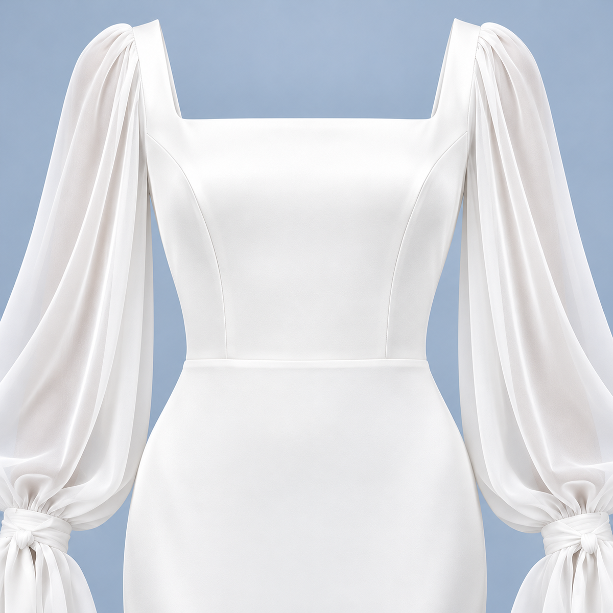 Détail de l’encolure carrée et du corsage