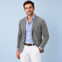 Blazer gris de trois quarts