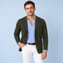 Blazer vert foncé porté de face