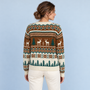 Pull de Noël marron vue de dos