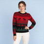 Pull de Noël noir porté de face