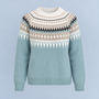 Pull nordique bleu seul de face