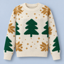 Pull de Noël écru seul de face