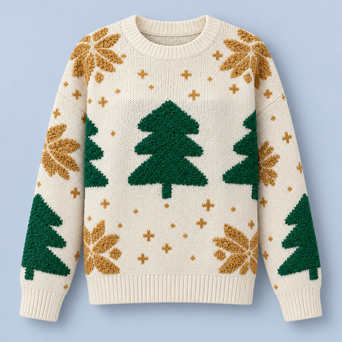 Pull de Noël écru seul de face