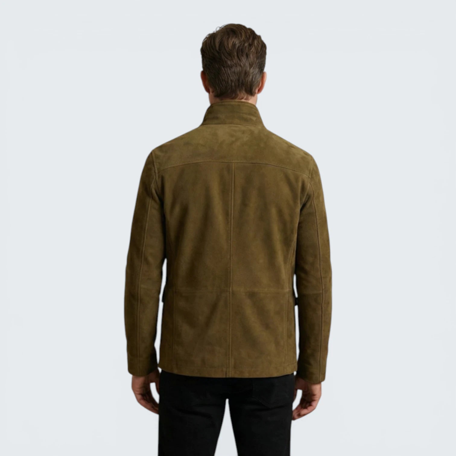 Veste en Suédine Premium "Heritage" – Coupe Slim et Détails Finition Cuir