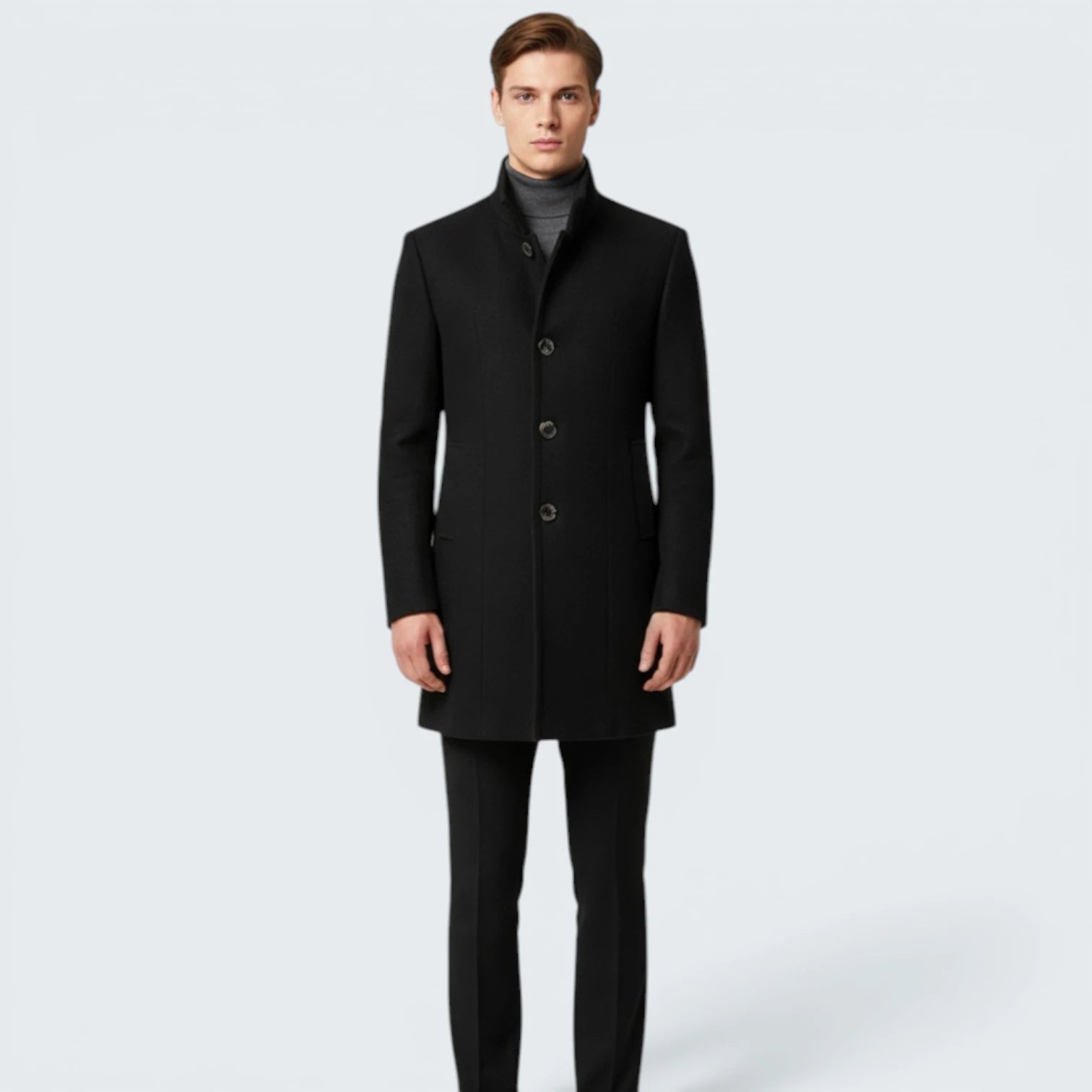 Manteau en Laine Cambridge – Coupe Droite et Style Urbain Chic