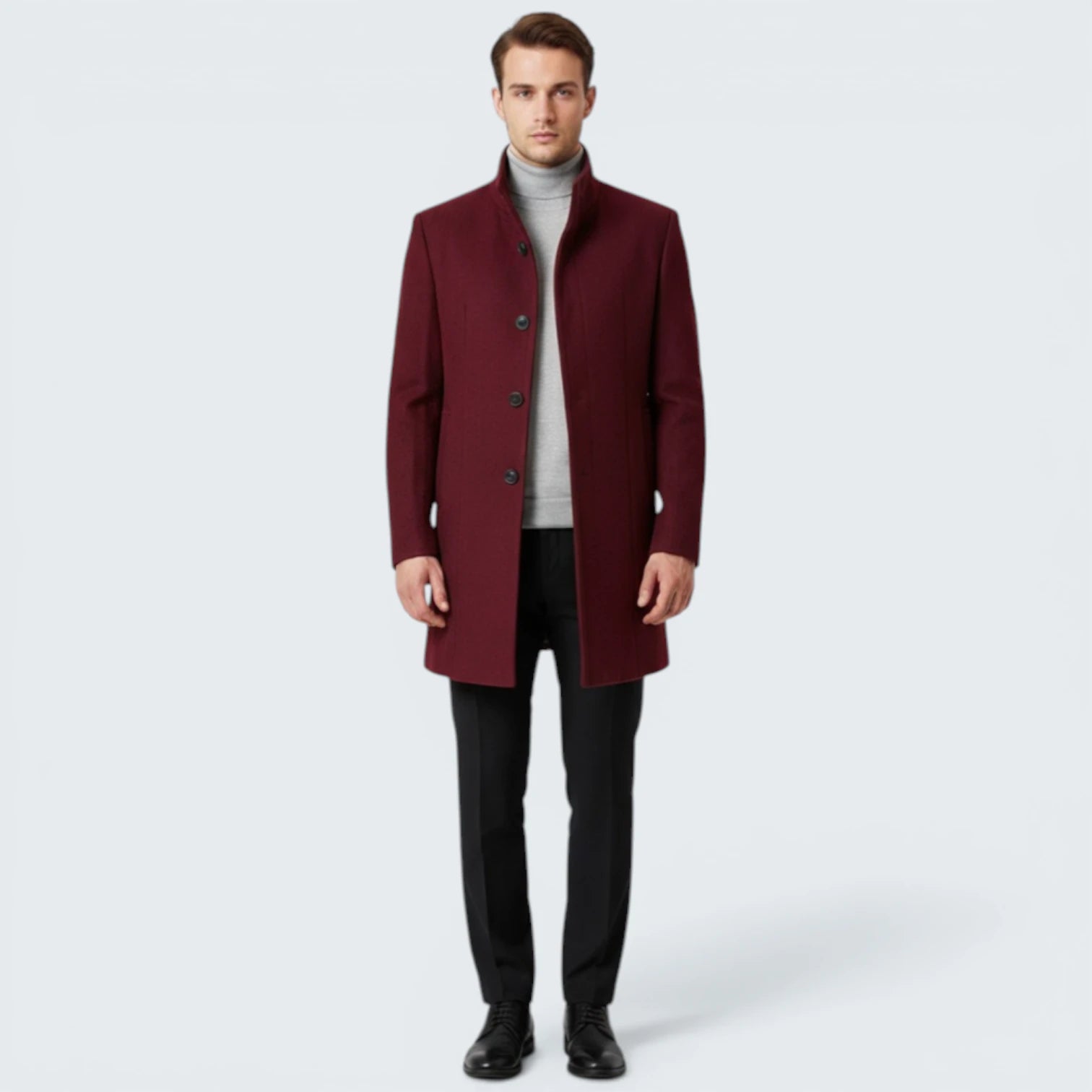 Manteau en Laine Cambridge – Coupe Droite et Style Urbain Chic