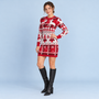 Robe-pull de Noël, vue de trois quarts avec mannequin