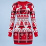 Robe-pull de Noël rouge, vue de face sans mannequin