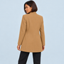Blazer long femme à col montant — camel — dos