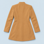 Blazer long femme à col montant — camel — plat-dos