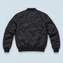 Blouson bomber homme à doublure matelassée — Noir — vue de dos à plat — dos reconstitué à vérifier