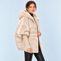Doudoune femme oversize — beige — vue profil