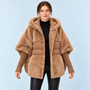 Doudoune femme oversize — camel — vue face