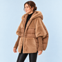 Doudoune femme oversize — camel — vue profil