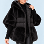 Doudoune femme oversize — noir — vue detail