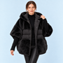 Doudoune femme oversize — noir — vue face
