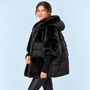 Doudoune femme oversize — noir — vue profil