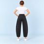 Jean large femme taille haute noir — dos