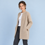 Veste à col rond Savrille — beige, vue de trois quarts