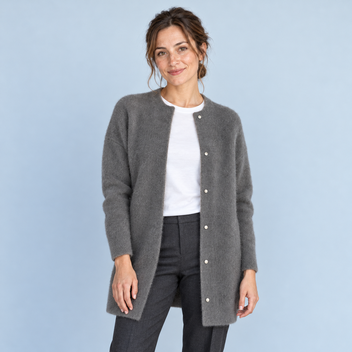 Veste à col rond Savrille — gris