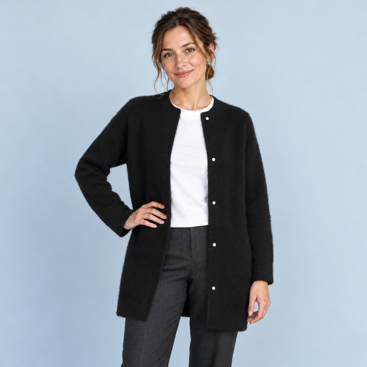 Veste à col rond Savrille — noir