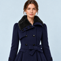 Manteau femme cintré bleu marine — vue detail