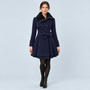 Manteau femme cintré bleu marine — vue face