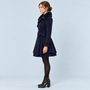 Manteau femme cintré bleu marine — vue profil