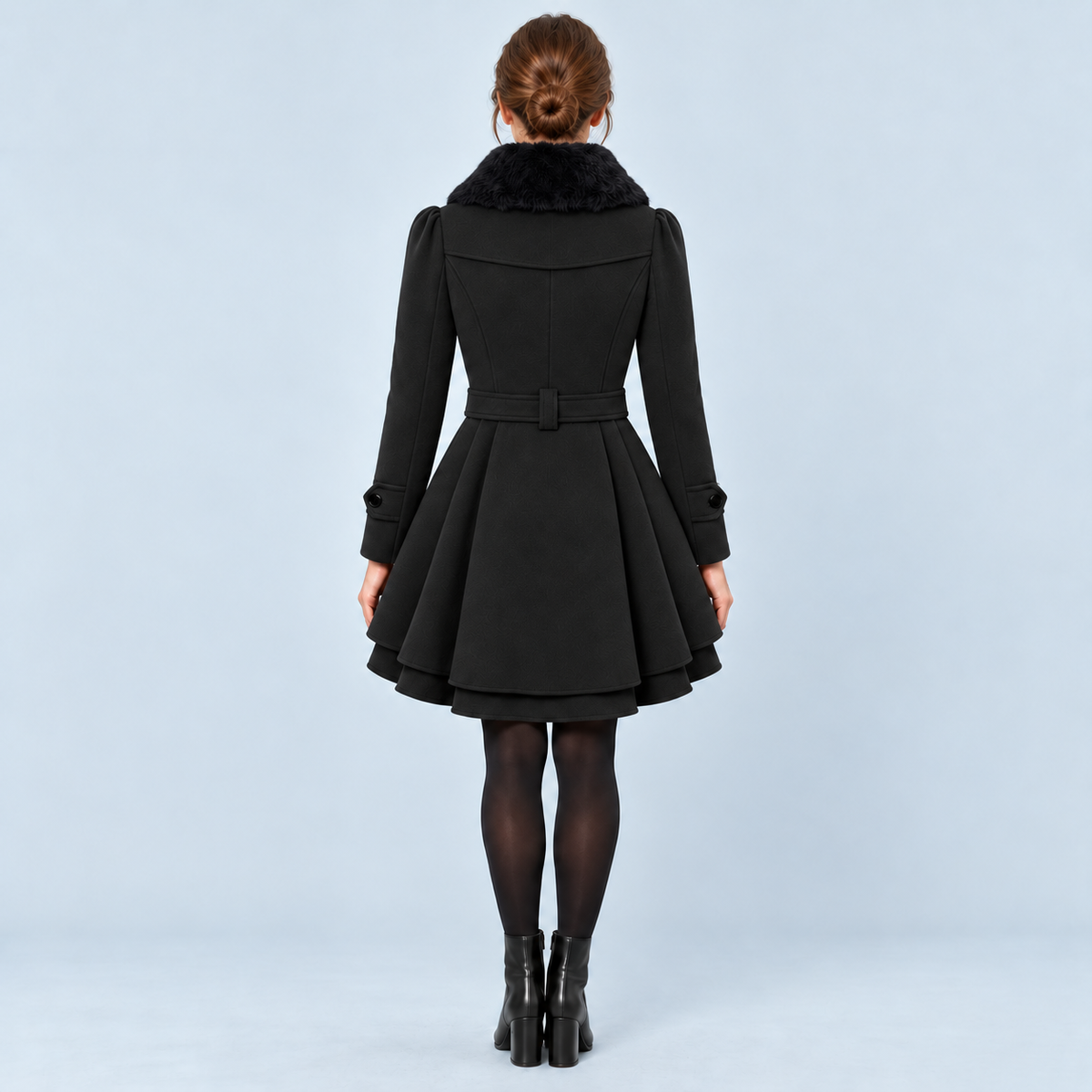 Manteau femme cintré noir — vue dos
