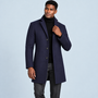 Manteau homme à col classique — bleu-marine — face