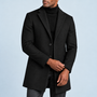 Manteau homme à col classique — noir — detail