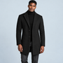 Manteau homme à col classique — noir — face