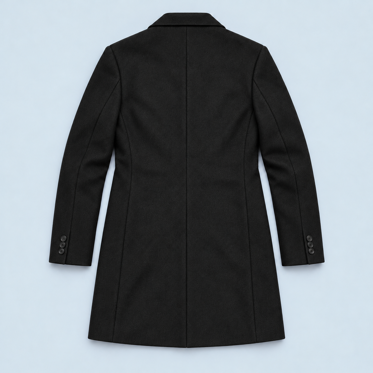 Manteau homme à col classique — noir — plat-dos