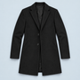 Manteau homme à col classique — noir — plat-face