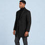 Manteau homme à col classique — noir — profil