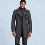 Manteau homme à double col — gris — face