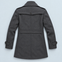 Manteau homme à double col — gris — plat-dos