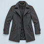 Manteau homme à double col — gris — plat-face