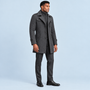 Manteau homme à double col — gris — profil