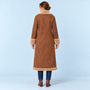 Manteau long femme effet daim à doublure bouclée — marron — vue de dos
